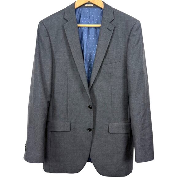 Joe Joseph Abboud Gray 100% Wool Suit Jacket Custom Made Blazer 2 Button sz 40 L - Picture 1 of 16